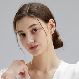 KRKC&CO Moissanite Studs Earrings, Sparkly Lab Created Diamond Earrings, S925 Sterling Silver, 6-Prong, 0.6-3CT, D Color, VVS1, 14K White Gold Jewelry Gifts for Women(5.5mm, 0.6ct*2, gold, 6p)