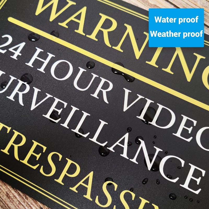 Black And Gold ‘WARNING' '24 HOUR VIDEO SURVEILLANCE’ Warning Sign.