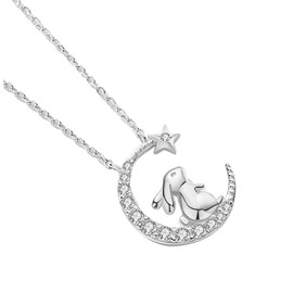 CHILDWEET Rhinestone Moon and Star Neck Chain Necklace for Girls Exquisite Jewelry for Women Stylish Rhinestone Necklaces for Special Occasions