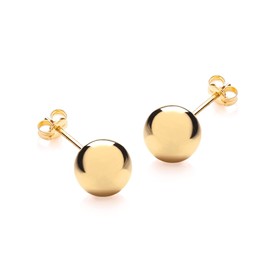 Carissima 9 ct (375) Gold Ladies Polished Ball Stud Earrings, 9ct Yellow Gold