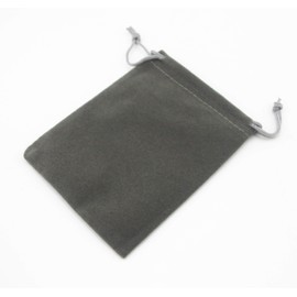 Pack of 25 Velvet Gift Bags Drawstring Jewelry Pouches Candy Bags Wedding Favors (7" X 5", Gray)