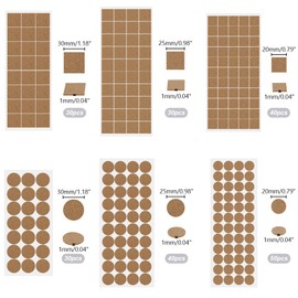 AHANDMAKER 220 pcs Cork Pads 6 Styles Self-Adhesive Cork Furniture Pads Protects Furniture and Floors Cabinet Door Bumper Dots for Drawer Table Coaster Home Office