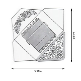 Metal Craft Envelope Cutting Dies for Card Making, 3D Boxes Die Cuts Flower Frame Embossing Stencils Template Mould for Card Scrapbooking and DIY Craft Album Paper Card Decor