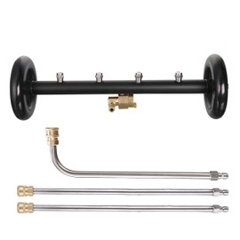 Tool Daily Dual-Function Undercarriage Cleaner,Surface Cleaner for Pressure Washer, 16 Inch, Underbody Car Wash Water Broom with 3 Pieces Extension Wand, 4000 PSI
