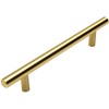 Cosmas® 305-128BB Brushed Brass Cabinet Hardware Euro Style Bar Handle