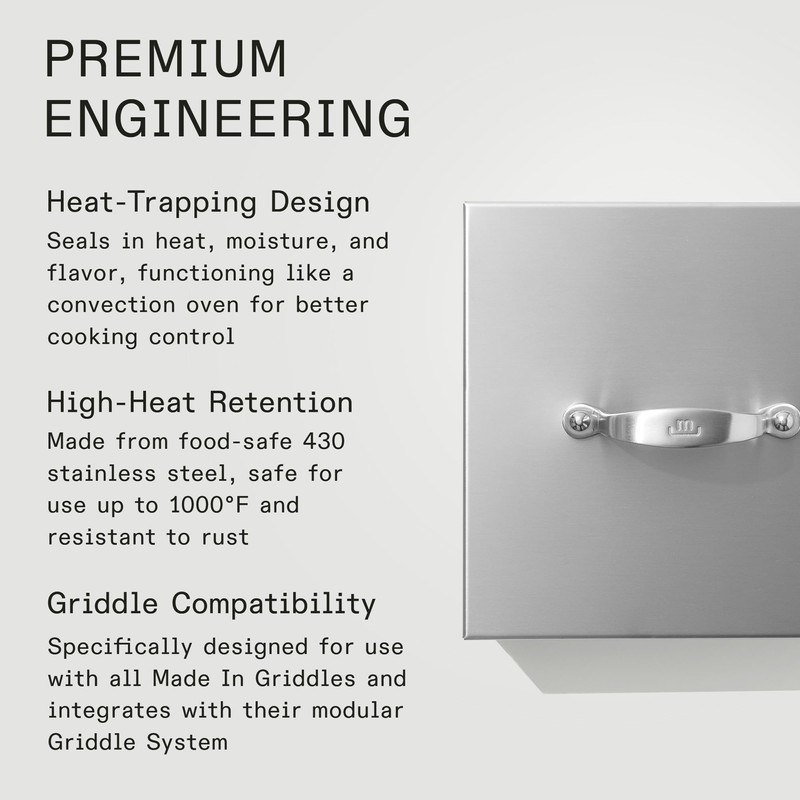 Made In Cookware - Half Griddle Lid - Stainless Steel