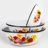 Spring Bouquet Enamelware Round Serving - Soup - Salad Bowl,
