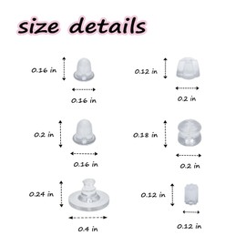 Mevodeata 6 Styles 350 Pcs Soft Clear Earring Backs for Studs,Silicone Earring Backs,Hypoallergenic Safety Earrings Backs Replacement