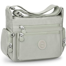 KTUEOV Women's Shoulder Bag, Many Compartments, Waterproof Nylon Handbag, Women's Medium Lightweight Shoulder Bag & Casual Crossbody Bag, Women's with Wide Strap, Large Messenger Bag for Shopping,