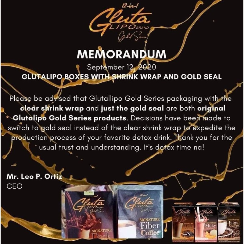 12 in 1 Gluta Lipo Gold Series Dark Chocolate -
