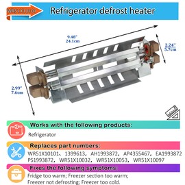 Ansoon WR51X10101 Refrigerator Defrost Heater Replacement Part Compatible For GE Refrigeratores Replaces 1399613, AH1993872, AP4355467, EA1993872, PS1993872, WR51X10032, WR51X10053
