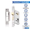 XFORT® Polished Chrome Euro Profile Sashlock 65mm, Euro Sash Lock