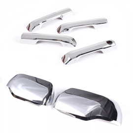 autotrim000 Chrome Side Mirror Covers Door Handle Cover Trim For 2024 2023 Toyota Tundra 6X