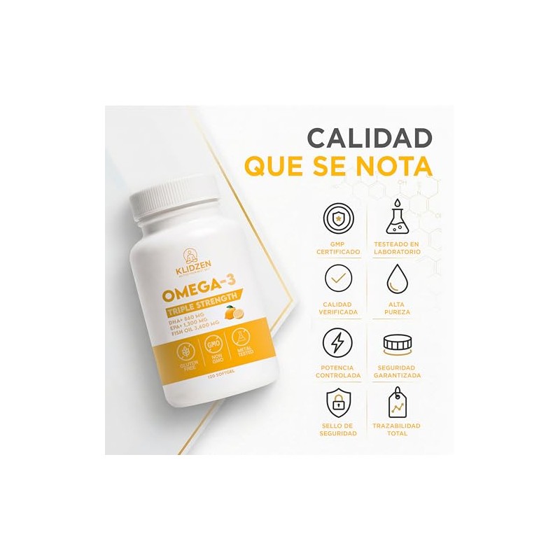 Omega 3 3600 mg con EPA 1300 mg y DHA