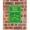 Classic Home Store Electric Vehicle Parking Only Green EV Car