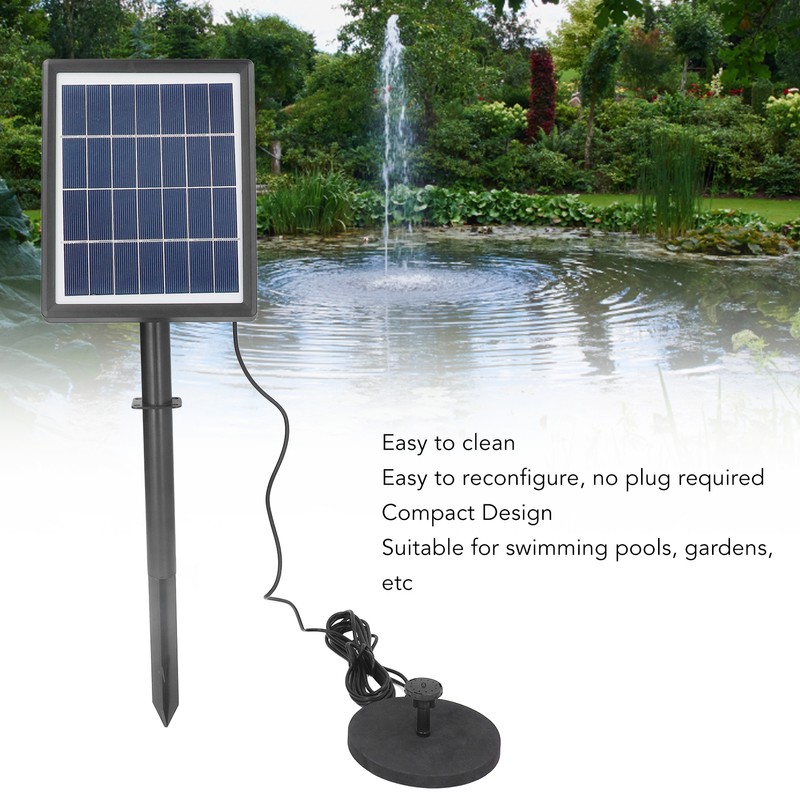 Solar Fountain Pump Multi Nozzles Efficient Small Landscape Floating Fountain