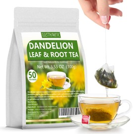 Premium Dandelion Leaf & Root Tea,50 Tea Bags /3.53Oz, for Liver & Kidney Health, Roasted Detox Herbal Tea. Support Digestion & Boost Immune System, Caffeine Free.