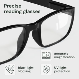 Gaoye Reading Glasses Blue Light Blocking, Readers for Women Men Anti Glare Filter Lightweight Spring Hinge Eyeglasses (5-pack Light Black with Case, 1.0)