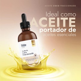 Aceite de Coco Liquido Fraccionado Sin Olor Triglicérido Cáprico-Caprílico Corporal Aceite Portador Cosmético Base para Aceites Esenciales y uso corporal directo Hebbe Cosmetics & Ludika 100ml
