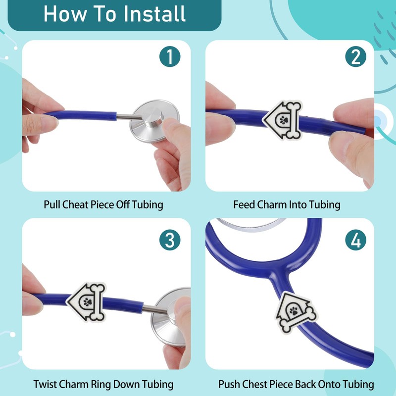 Cute Cat Dog Paws Stethoscope Charms for Nurses Veterinary
