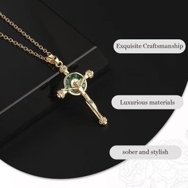 Damen Gold Kreuz Kette, Kreuz Anhänger Halskette, Damen AAA Zirkonia Kreuz Anhänger, Personalisierte Kette mit Kreuz, Hypoallergene 18K Vergoldete Kette, Modeschmuck für Frauen Mädchen Geschenk