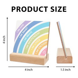 Mental Health Inspirational Gift, Colorful Positive Self Affirmations Wooden Sign, Inspiration Positive Wood Sign with Wooden Stand, Encourage Gifts for Psychologist School Counselor Student Boy Girl