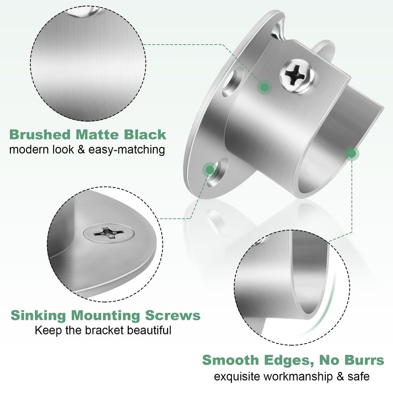 Closet Rod Bracket, Heavy Duty Closet Rod Holders, 1 Inch