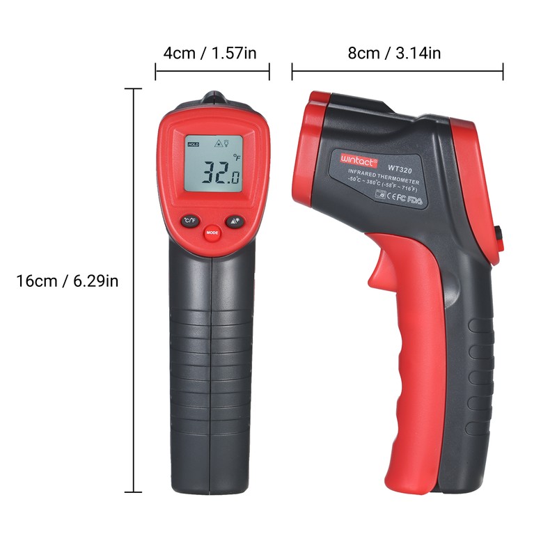 Wintact Non-Contact Infrared Thermometer -58 to 716℉ Precision Digital Thermometer