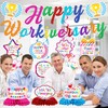 13 Pcs Work Anniversary Decorations, Happy Workiversary Banners with Hanging