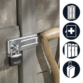 Master Lock 9140EURDBLK Pack of 2 Key Padlocks in Aluminium with Vinyl Cover, Black, 4 x 5.9 x 1.3 cm