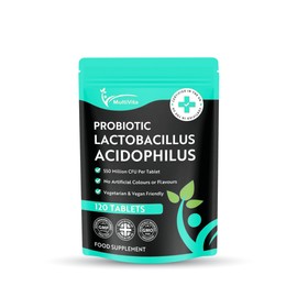Acidophilus Lactobacillus Probiotic - 120 x 550 Million CFU Tablets - Supports Healthy Gut Microbiome & Digestion System - Reduce Bloating - Probiotic Supplements for Men & Women - Vegan and GMO Free
