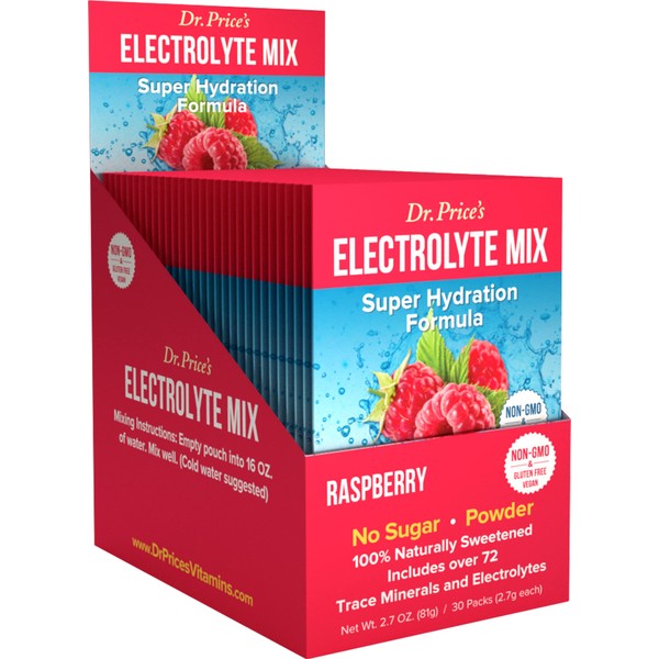 Electrolytes Powder Packets - Electrolytes No Sugar - Hydration Packets - Electrolyte Mix - Keto Electrolytes - Fasting Electrolytes - Water Enhancer, No Tablets, Sports Drink - 30 Packets Raspberry