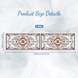 Peacoblue Window Static Cling Decal Sticker Double-Sided for Large Glass Window, 1 Sheet Vintage Border Pattern 120 x 30cm Waterproof Removable Window Decal for Home Office Classroom Decoration