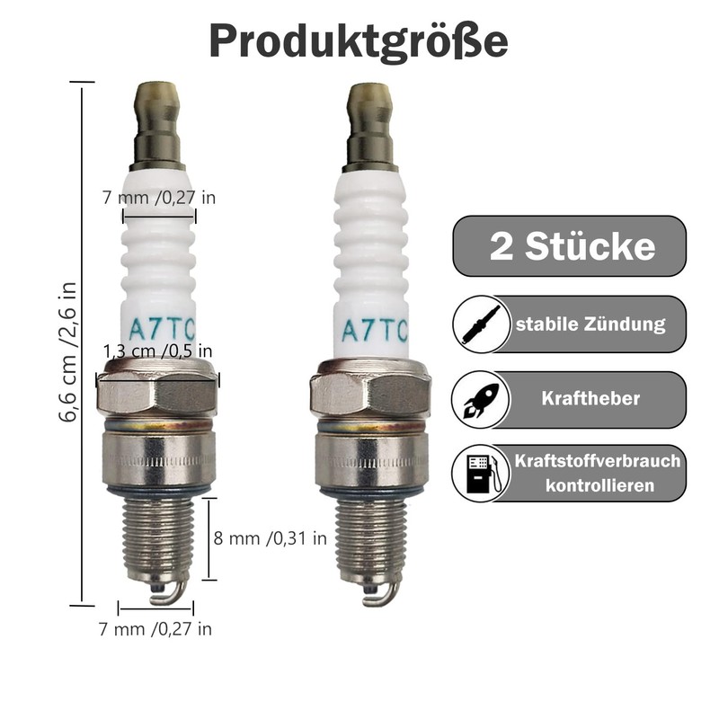 A7TC 139 Spark Plug, Nickel Alloy Spark Plug Set, 2