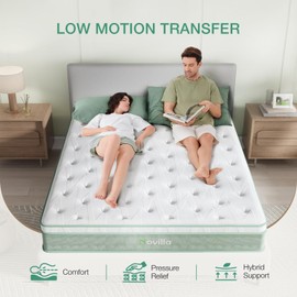 Novilla Twin Mattress, 10 Inch Hybrid Mattress in a Box, Gel Infused Memory Foam and Pocket Coils Innerspring for a Comfortable Sleep, Pillow Top Twin Size Mattress, Medium Firm