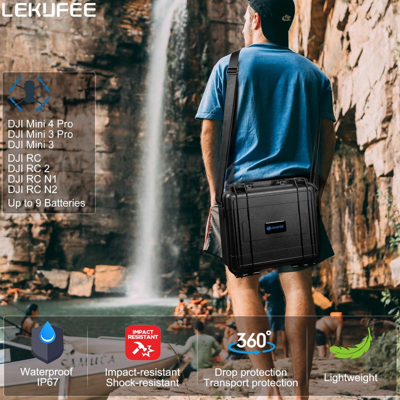 Lekufee Waterproof Hard Case for DJI Mini 4 Pro,Mini 3