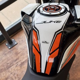 Resin Bike Motorcycle 3D Stickers Compatible with KTM Duke 390 2021 2022 White. Tank Protector Protection from Impact and Scratches. Resin Stickers - Made in Italy