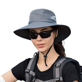 TAKIYA Sun Hat, Women's Hat, UV Protection, Ponytail, Outdoor Hat, Safari Hat, Marine Cap, Bicycle Hat, Wide Brim, Women's Cap, Foldable, 2-Way Specifications, gray