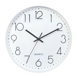 Oblivi Wall Clock, Radio Clock, Stylish, Scandinavian Continuous Second Hand, Silent, Wall Clock, Home, Bedroom, Room Decoration, Gift, Interior, Large Number, Easy to Read 11.8 inches (30 cm) (White)