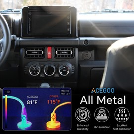 acegoo USB C Steckdose 12V Aluminium, Dual Typ C PD3.0 20W & QC3.0 18W, KFZ 12 Volt Buchse Dose Einbau Adapter für Wohnmobil Camper Auto Boot LKW Wohnwagen Jacht, 2 Stück