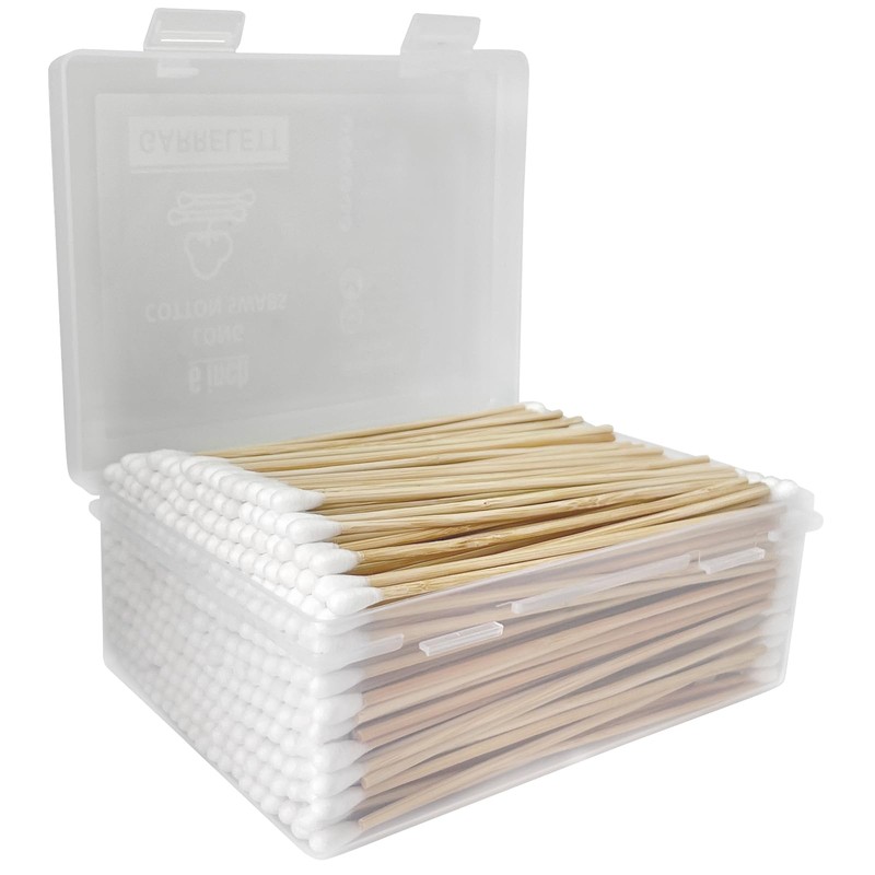 400 Pcs 6-Inch Long Cotton Swabs with Wooden Sticks –