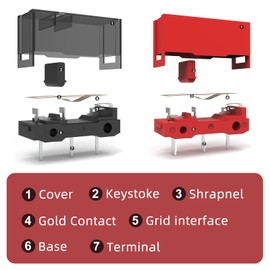 RunJRX Red Kailh GM4.0 and Black GM8.0 Mouse Micro Switch for Gaming Mouse