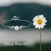 AXOMY Daisy Bracelet 925 Sterling Silver Leaf Bracelets Flower Jewelry