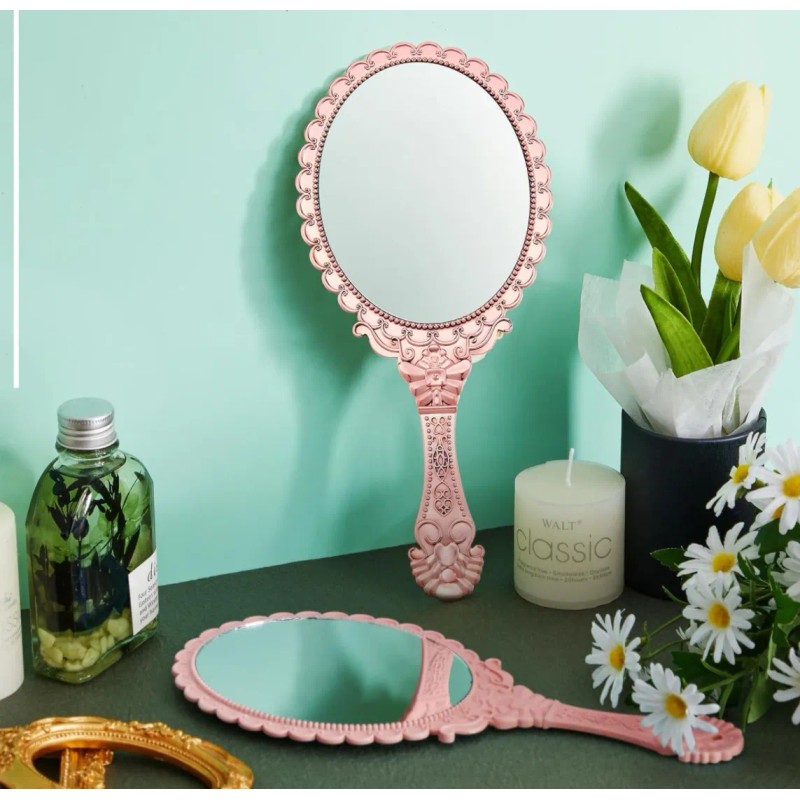 Espejo Vanidad De Mano Maquillaje Clásico Decorativo Viaje