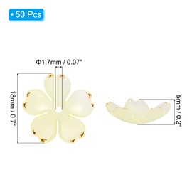 PATIKIL Acrylic Flower Beads, 50 Pcs 18mm Gold-Plated Gradient Cherry Blossom Floral Spacer Beads for Bracelets, Earrings, Necklaces, Jewelry Making and DIY Crafts, Yellow Gradient