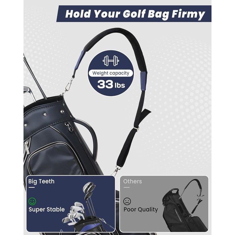 BIG TEETH Golf Bag Strap Single Padded Shoulder Strap Adjustable
