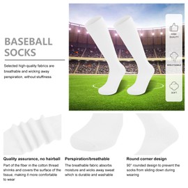 Baseball Socks and Belt Combo Set for Kids, Youth, and Adults, Adjustable and Comfortable Elastic Fit for Boys and Girls Playing Softball or Tee Ball(Youth, White)