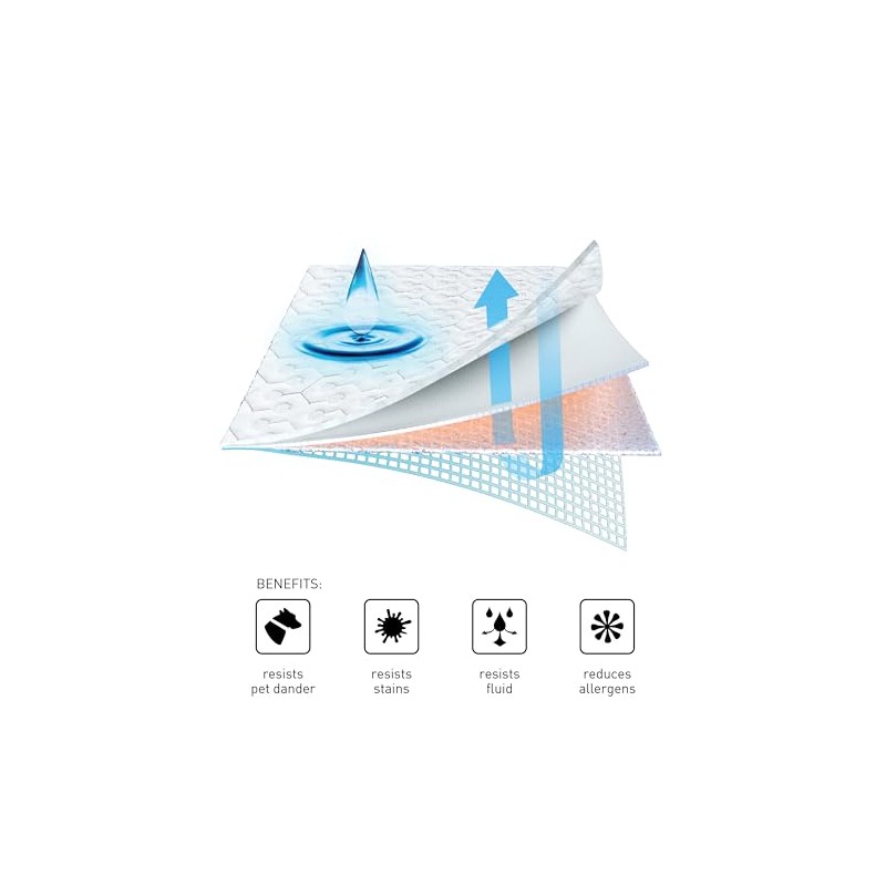 Bedgear Queen Dri-Tec Protector de colchón Impermeable, Transpirable, Lavable, Compatible