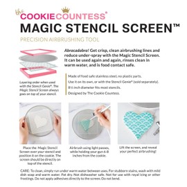 The Original Cookie Countess Magic Stencil Screen Airbrushing Tool Food-Safe Stainless Steel Airbrush Screen™ (1)