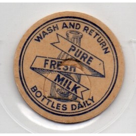 Milk Bottle Cap - Wash And Return Bottles Daily - generic cap - 1 5/8" - blue